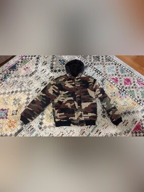 Walls Kids Camo Puffer Jacket - Green/Brown/Black